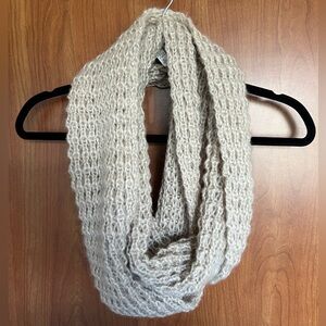 Cozy Beige Knit Oversized Infinity Scarf